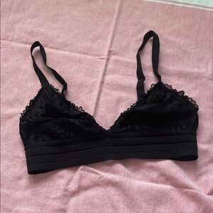 Free People Black Lace Bra with Adjustable Straps